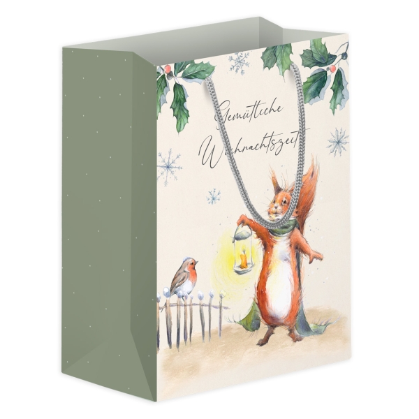 Geschenketüte Weihnachten mit Eichhörnchen